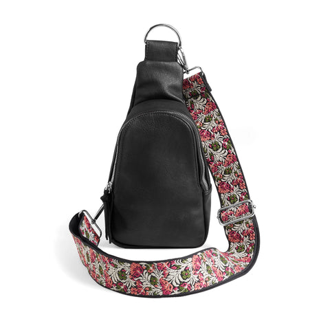 Rhea Crossbody w/Strap-Black