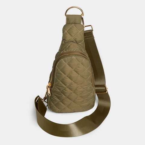 Rhea Puffer Crossbody-Olive