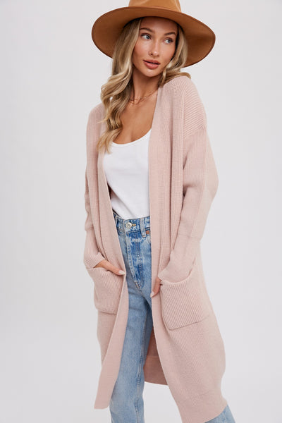 Blush Ribbed Cardigan