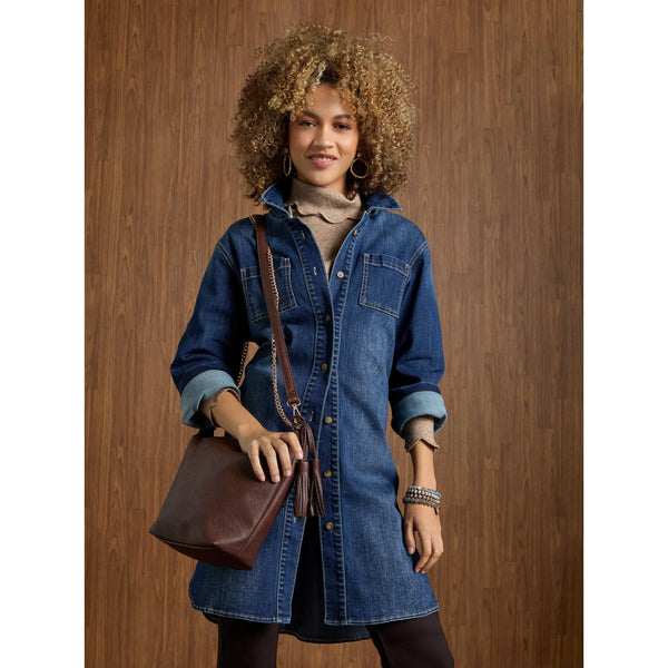 Bamboo Cotton Button Front Shacket