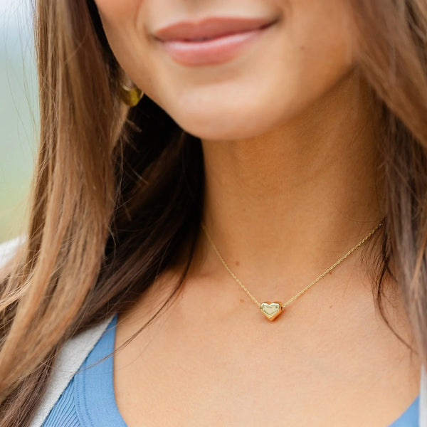 Small Simple Heart Necklace-Gold Plated