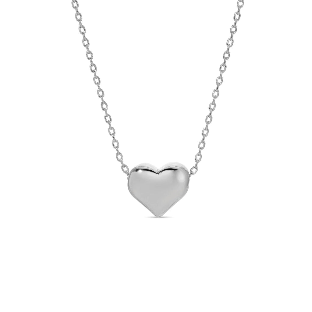 Small Simple Heart Necklace-Silver Plated