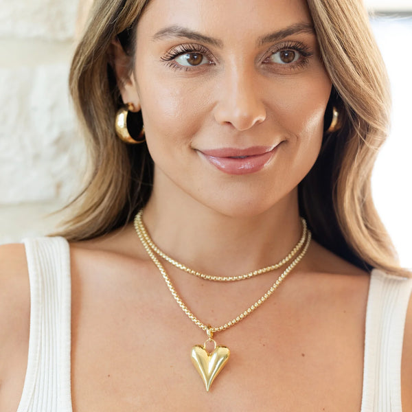 Adj. Narrow Bubble Heart Pendant