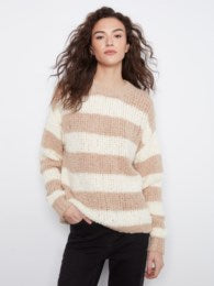 Striped Boucle Yarn Sweater