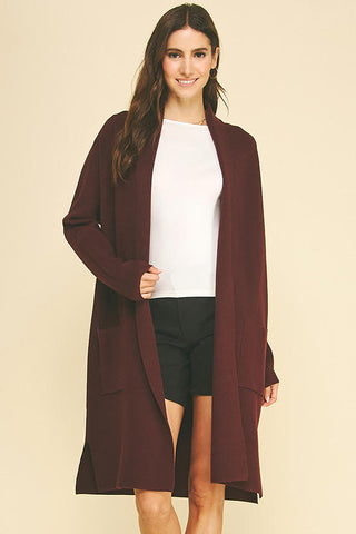 Red Bean Plush Open Cardigan