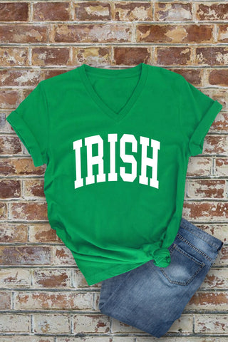 "Irish" V-Neck Tee-Kelly Green