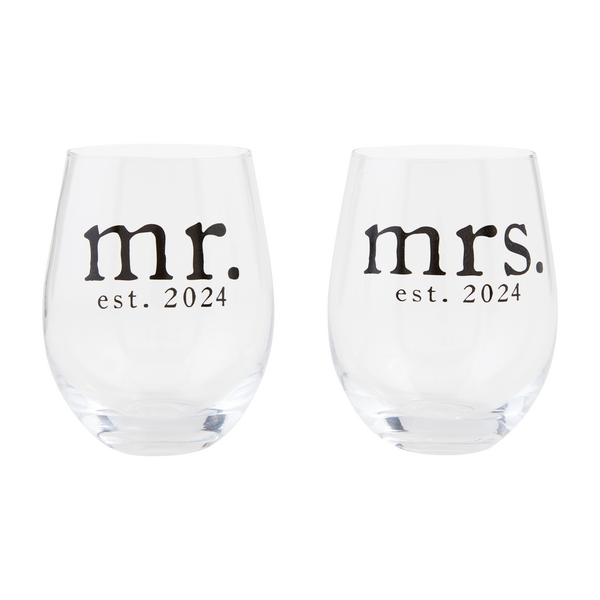 "Mr. & Mrs. Wine Glasses