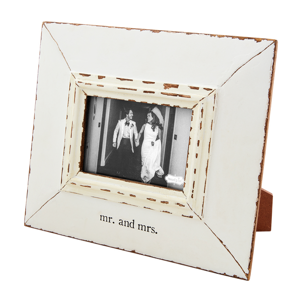 "Mr. & Mrs." 4x6 Distressed Wedding Frame