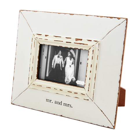 "Mr. & Mrs." 4x6 Distressed Wedding Frame