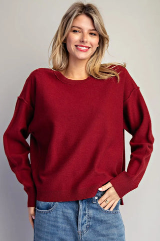 Wine Reverse Seam Sweatshirt