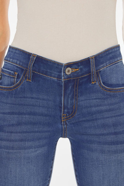 Low-Rise Frayed Hem Bootcut Jeans