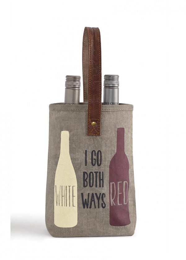 Up-Cycled "Go Both Ways" Canvas Double Wine Bags